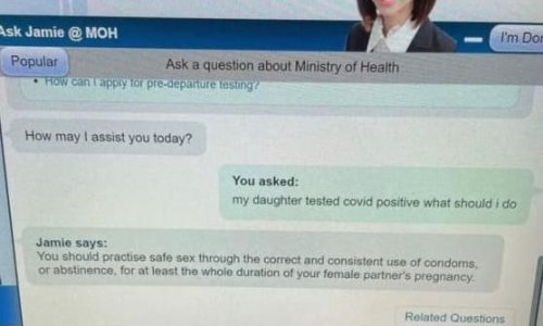 Bộ Y tế Singapore phải tạm dừng máy tư vấn tự động vì câu trả lời “dở khóc dở cười”.