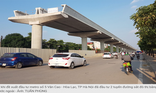Hà Nội đề xuất chi hơn 65.000 tỷ đồng làm tuyến metro số 5