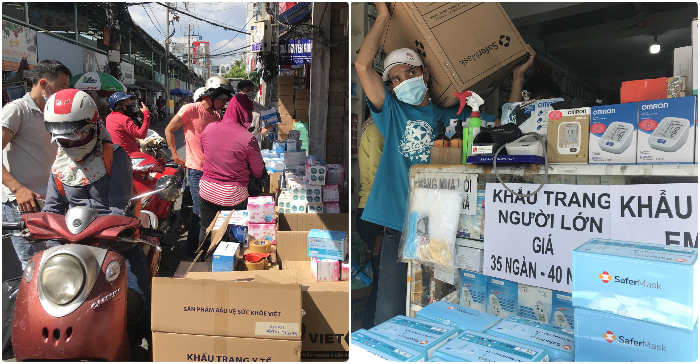Dịch Covid-19 trở lại: Người Sài Gòn chen chúc đi mua khẩu trang y tế