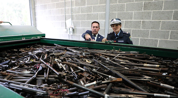 Cảnh sát New South Wales tiêu hủy hàng ngàn khẩu súng hàng tháng