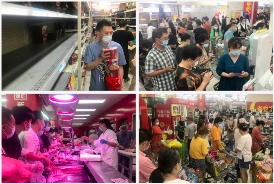 Dân thành phố Vũ Hán, Trung Quốc, đổ đi mua thực phẩm khi thành phố bị phong tỏa một phần