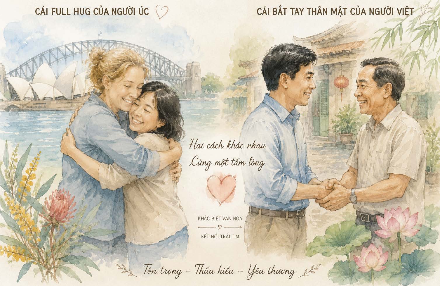 Cái ôm kiểu Úc và bắt tay kiểu Việt