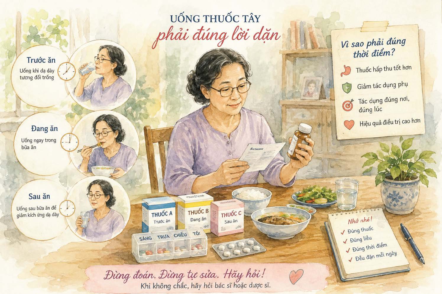 Uống thuốc trước hay sau ăn - chuyện nhỏ mà không nhỏ