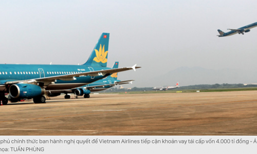 Chính phủ cho Vietnam Airlines vay tối đa 4.000 tỷ đồng lãi suất 0%