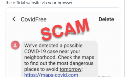 Trò lừa đảo mới mạo danh tin nhắn của chính phủ về việc truy vết người nhiễm Covid-19.