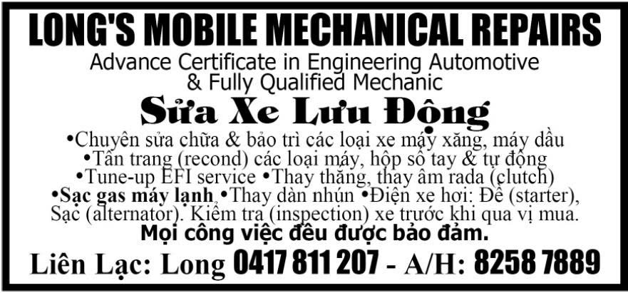 Sua xe luu dong Long