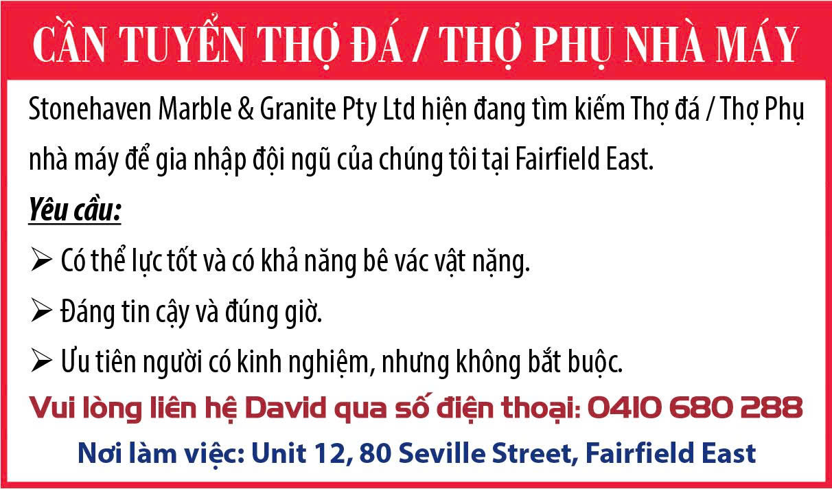 Tìm thợ đá thợ phụ nhà máy