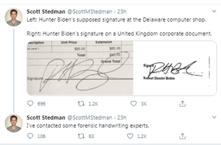 Fox News có tài liệu cho thấy chữ ký của Hunter Biden trên giấy tờ sửa laptop