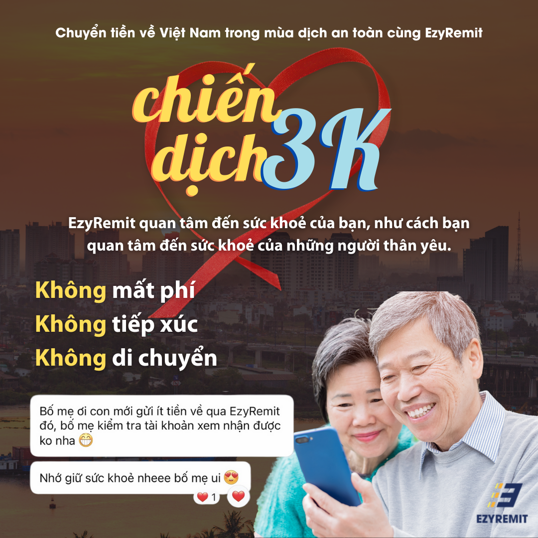 EZYREMIT - COVID SUPPORT CAMPAIGN  *   EZYREMIT - CHIẾN DỊCH “3 Không”