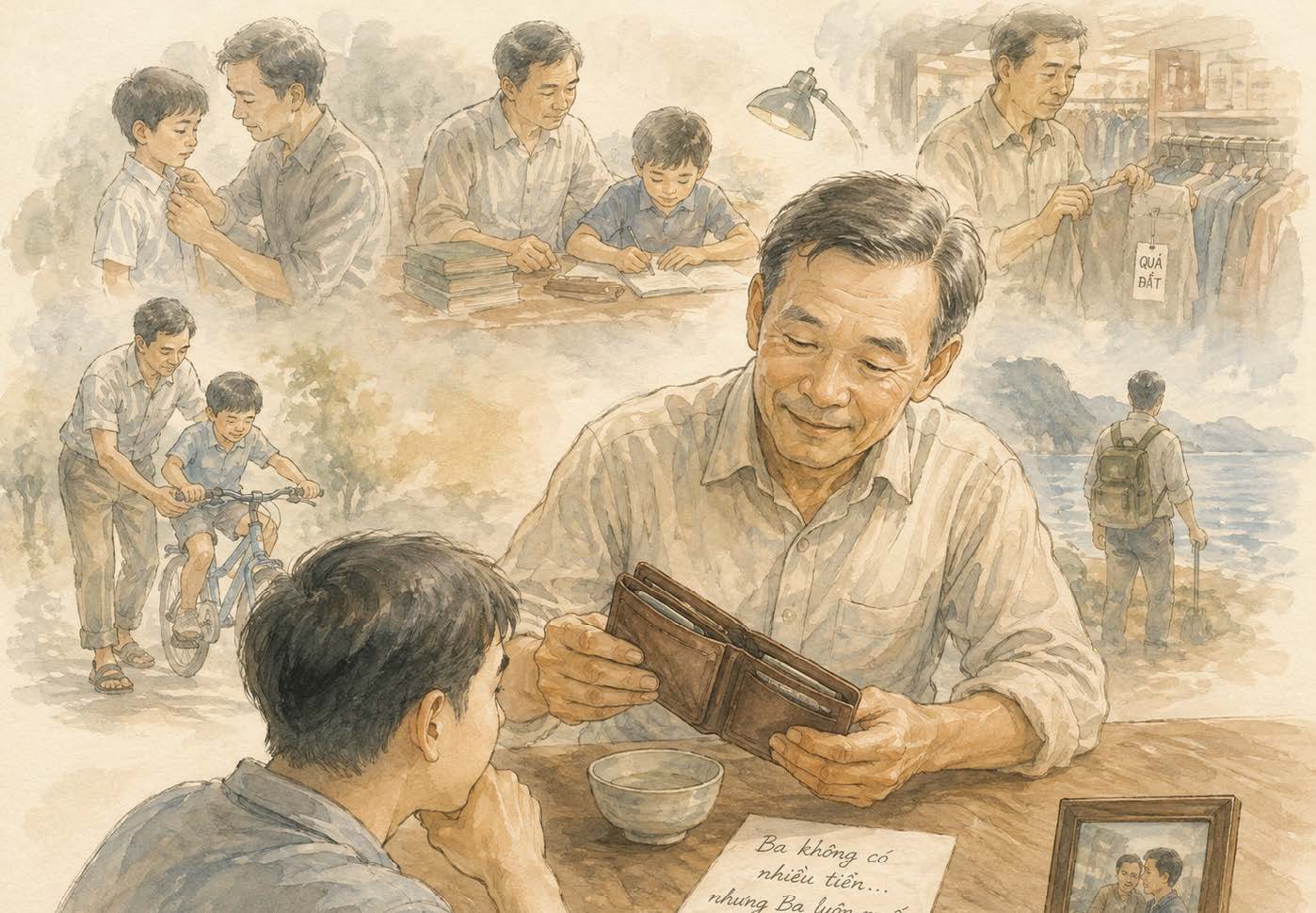 Chiếc Ví Mỏng Và Tình Thương Dày Của Cha