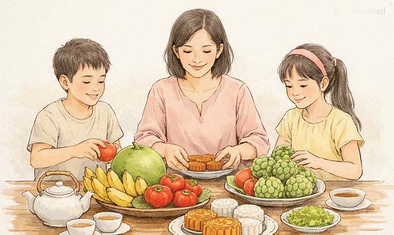 Mâm cỗ Trung Thu : Lớp học không bảng đen