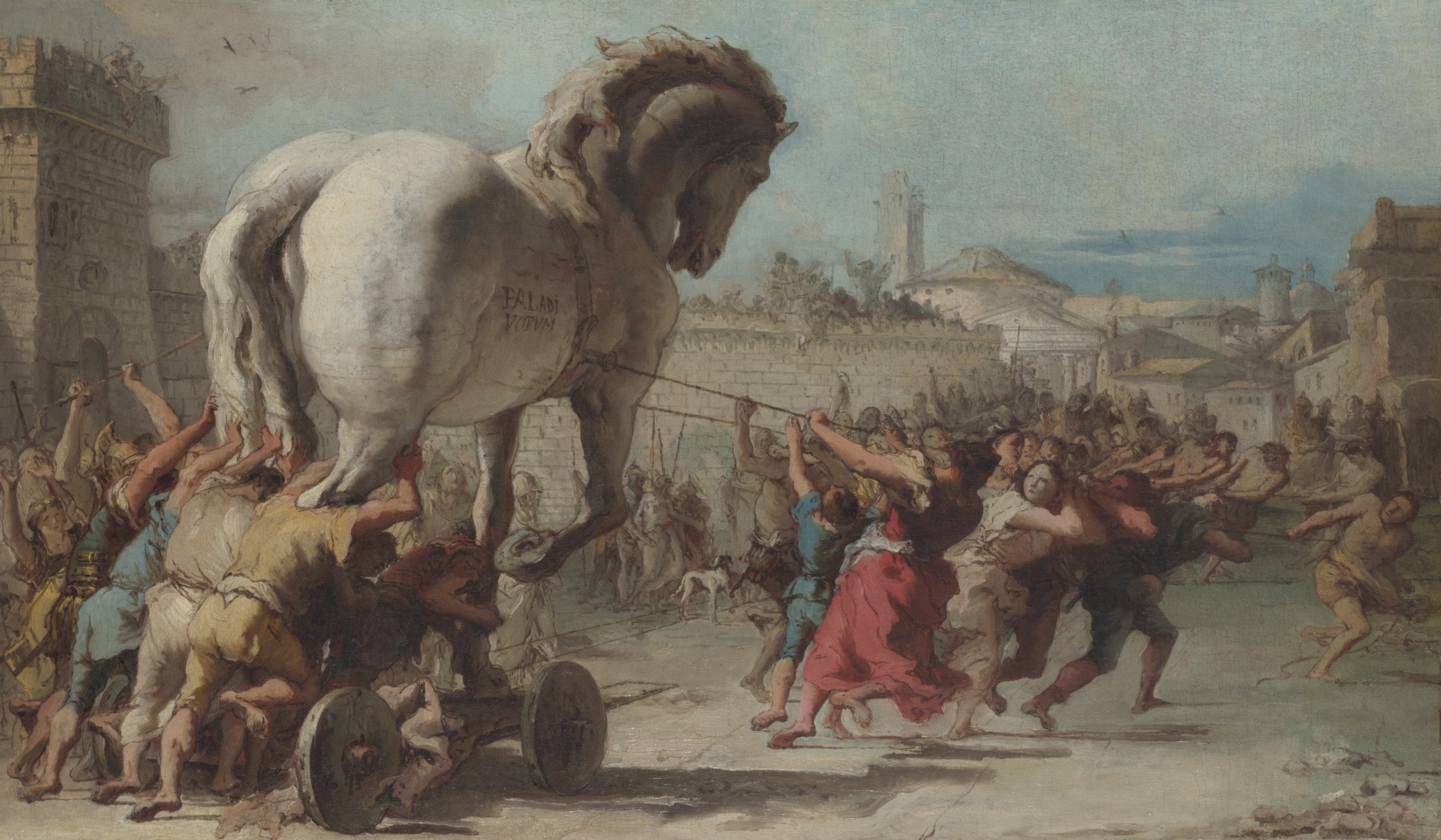 Đối mặt với số phận của con ngựa thành Troy: Bức tranh 'Cuộc rước ngựa thành Troy