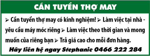 Cần tuyển thợ may có kinh nghiệm!